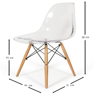 furmod Silla Eames DSW Inspirada Transparente