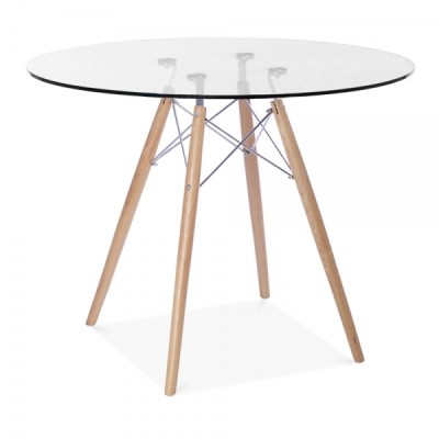 Skleněný stylový stůl furmod Eames (90 cm)