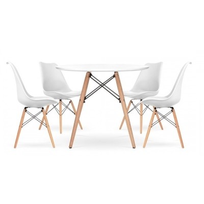 Set van 4 Shark Chairs en 1 James Table 100 cm