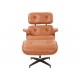 Réplique du Fauteuil Eames em Cuir Marron Cognac de Charles & Ray Eames