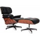 Replica Eames Lounge Chair em couro anilina e madeira Palissandro por Charles & Ray Eam