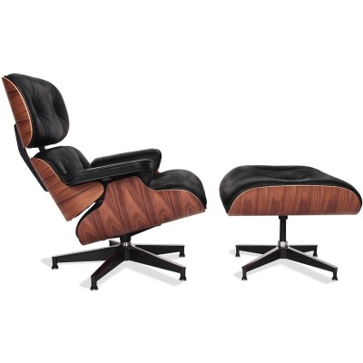 Replika Eames Lounge Chair i Aniline Leather och Palissandro Wood av Charles & Ray Eame