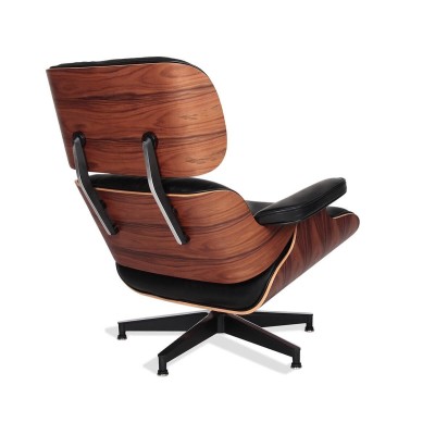 Replica Eames Lounge Chair em couro anilina e madeira Palissandro por Charles & Ray Eam