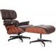 Replica Eames Lounge Chair em couro anilina e madeira Palissandro por Charles & Ray Eam