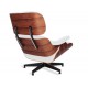 Replica Eames Lounge Chair em couro anilina e madeira Palissandro por Charles & Ray Eam