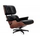 Replica Eames Lounge Chair Versão Premium em couro anilina e madeira de nogueira