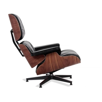 Replica Eames Lounge Chair version premium en cuir aniline et bois de noyer