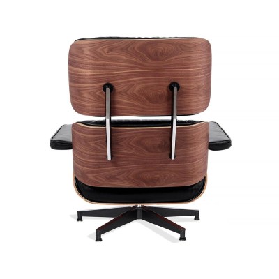 Replica Eames Lounge Chair Premium-versie in anilineleer en walnoothout