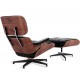 Replica Eames Lounge Chair Versão Premium em couro anilina e madeira de nogueira