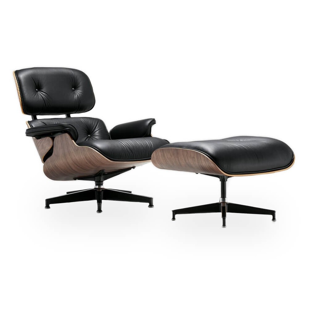 Réplique du Fauteuil Eames in Cuir Marron Cognac door Charles & Ray Eames