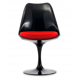 Replica of the Tulip Chair all black by famous designer Eero Saarinen