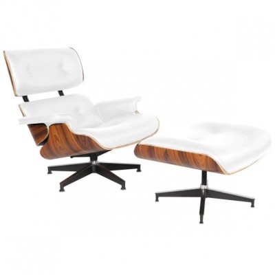 Kopia av Eames Lounge stol i syntetiskt läder av Charles & Ray