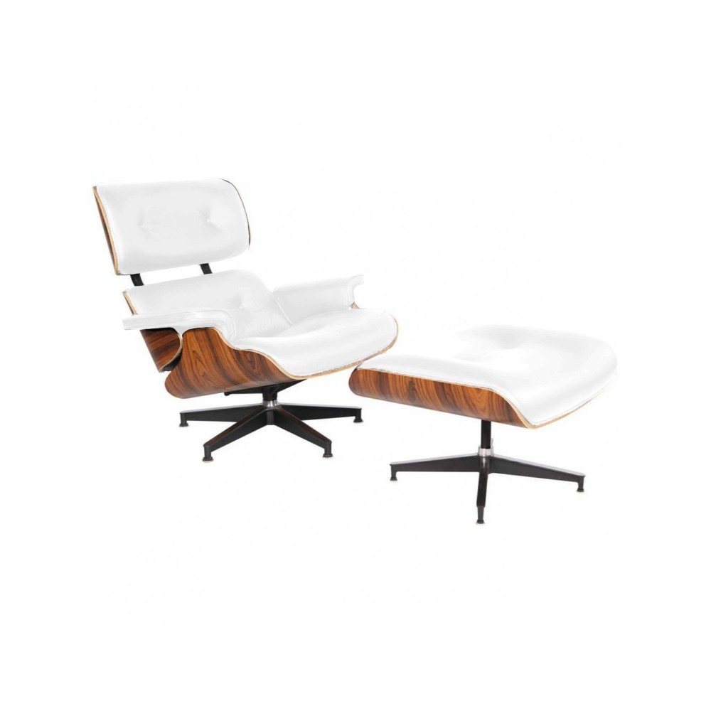 Replica della poltrona Eames lounge in similpelle di Charles & Ray