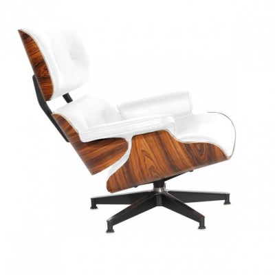 Replica della poltrona Eames lounge in similpelle di Charles & Ray