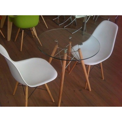 Skleněný stylový stůl furmod Eames (70 cm)