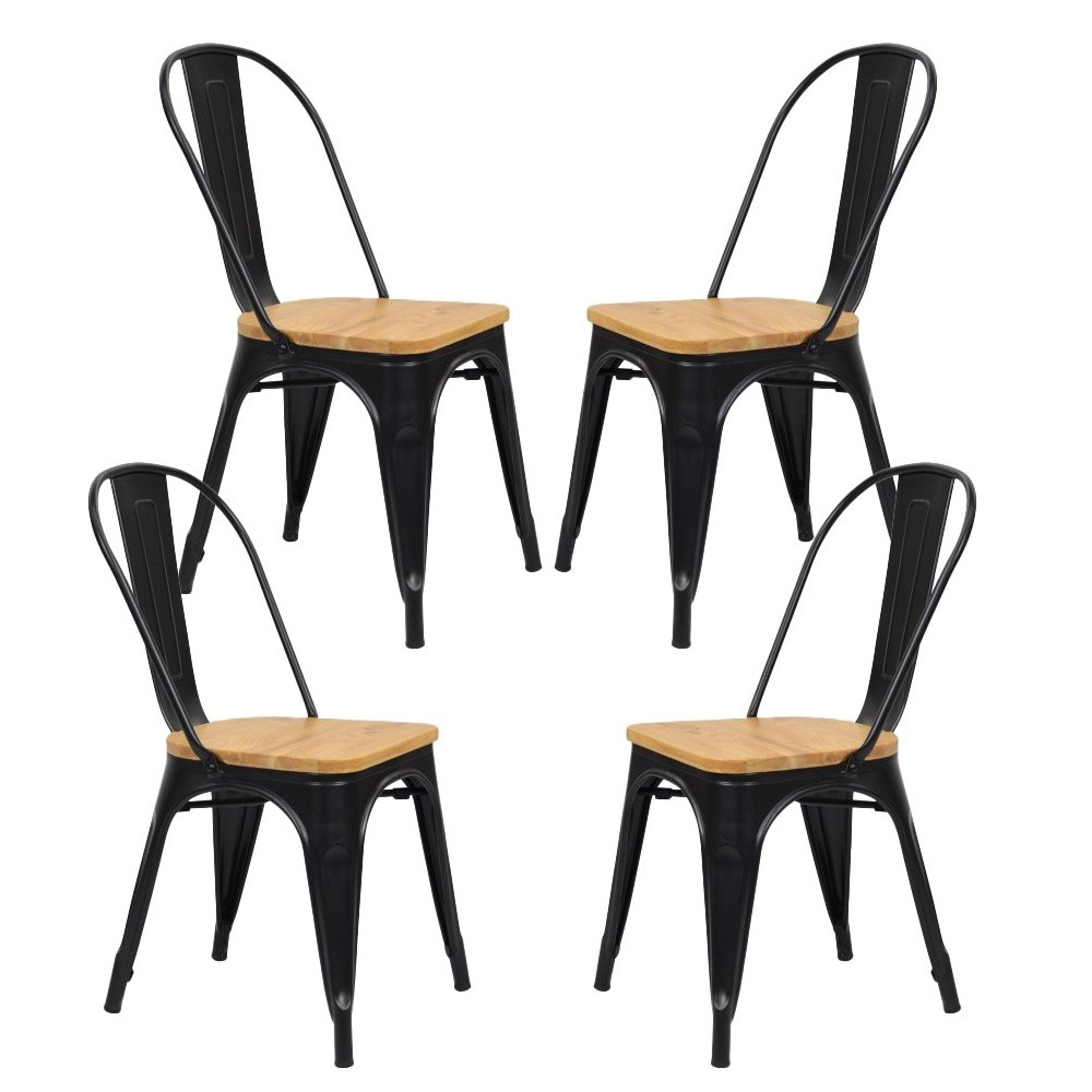 Pack 4 Moulin chairs in synthetic rattan