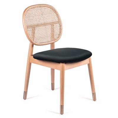 Marsh stoel in natuurlijke rotan en katoenen kussen vintage stijl